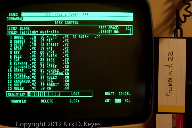 DISK LABEL: Animals #22, DISK: BLANK, USER: Fairlight Australia
