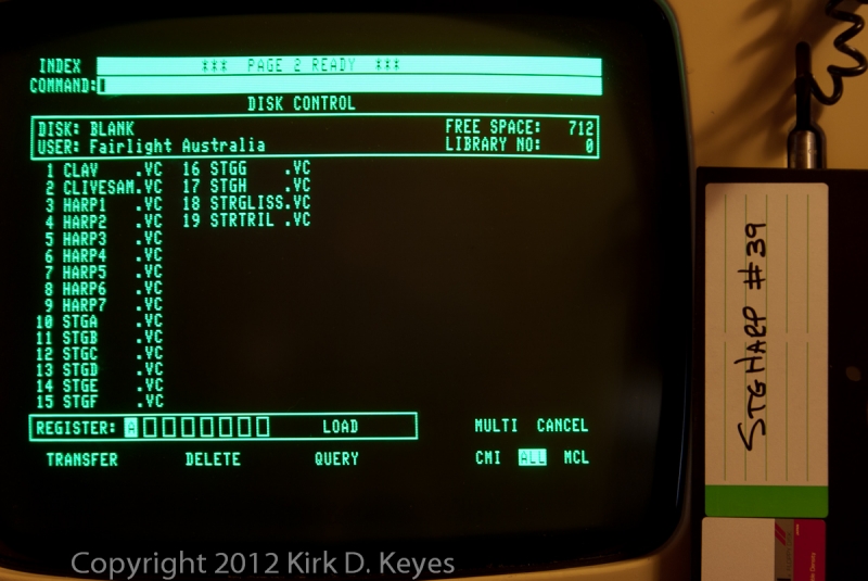 DISK LABEL: STG Harp #39, DISK: BLANK, USER: Fairlight Australia