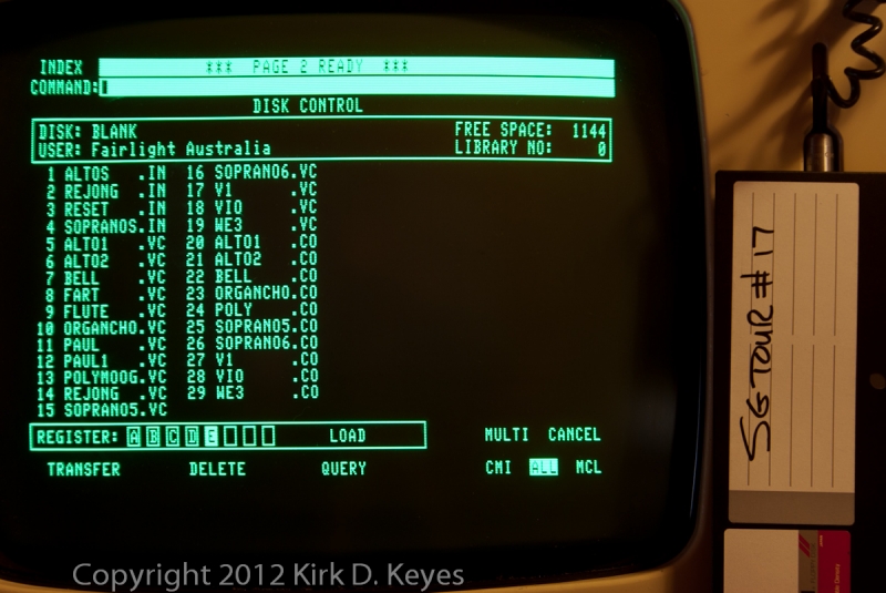 DISK LABEL: SG Tour #17, DISK: BLANK, USER: Fairlight Australia