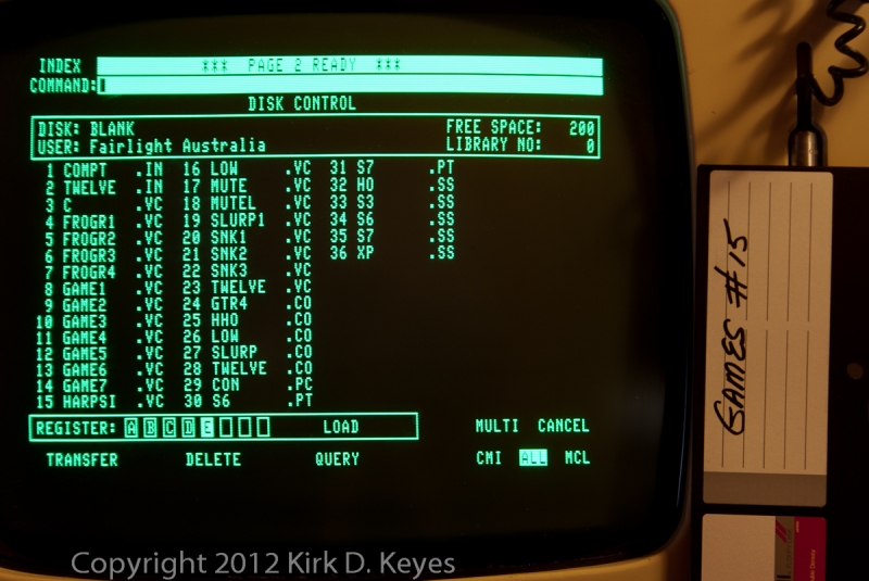 DISK LABEL: Games #15, DISK: BLANK, USER: Fairlight Australia