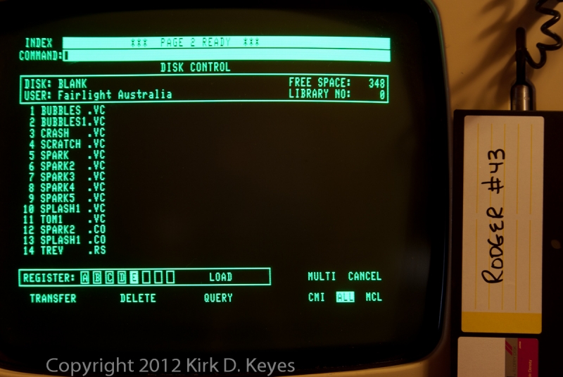 DISK LABEL: Rodger #43, DISK: BLANK, USER: Fairlight Australia