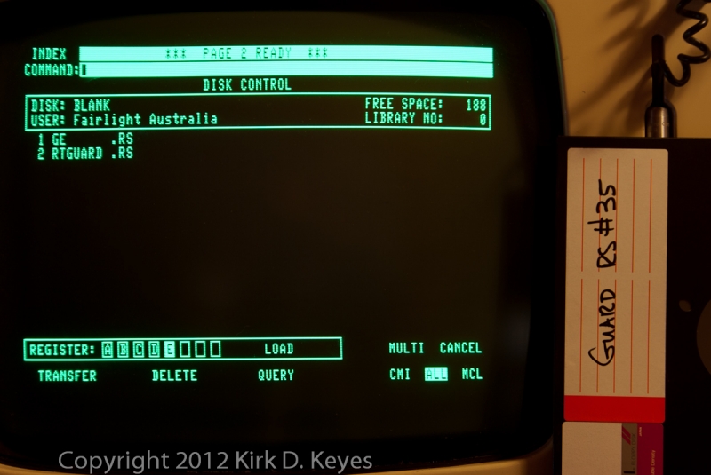 DISK LABEL: Guard RS #35, DISK: BLANK, USER: Fairlight Australia