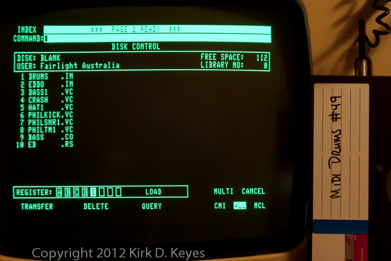 DISK LABEL: MIDI Drums #49, DISK: BLANK, USER: Fairlight Australia