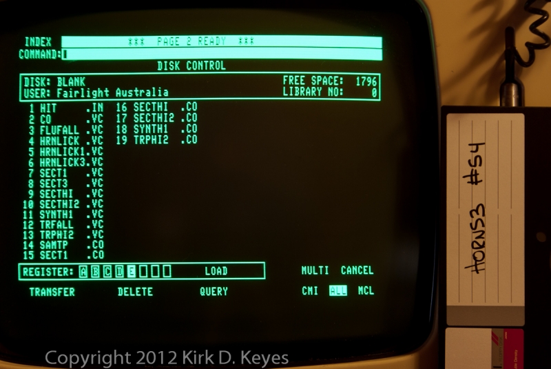 DISK LABEL: Horns3 #54, DISK: BLANK, USER: Fairlight Australia