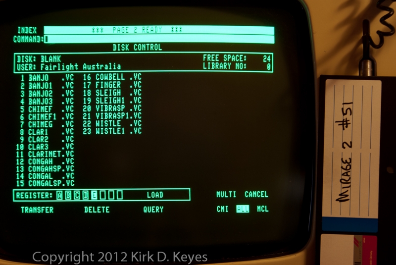 DISK LABEL: Mirage2 #51, DISK: (Blank), USER: Fairlight Australia
