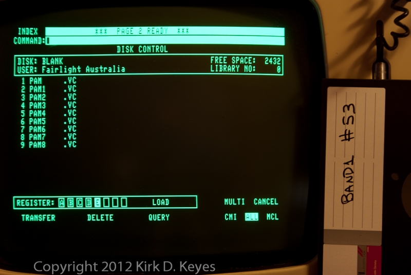 DISK LABEL: Band1 #53, DISK: (Blank), USER: Fairlight Australia