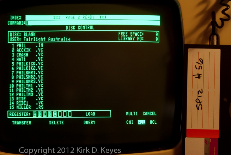 DISK LABEL: SP12 #56, DISK: (Blank), USER: Fairlight Australia