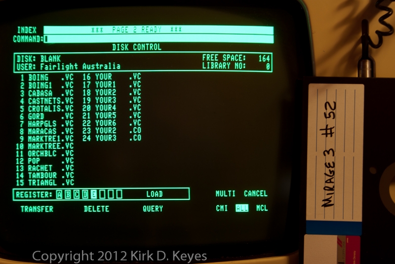 DISK LABEL: Mirage3 #52, DISK: (Blank), USER: Fairlight Australia