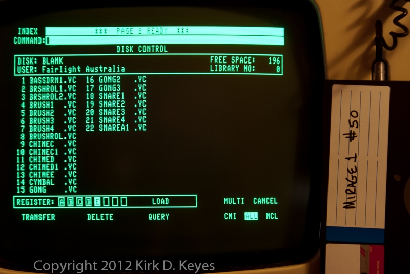 DISK LABEL: Mirage1 #50, DISK: (Blank), USER: Fairlight Australia
