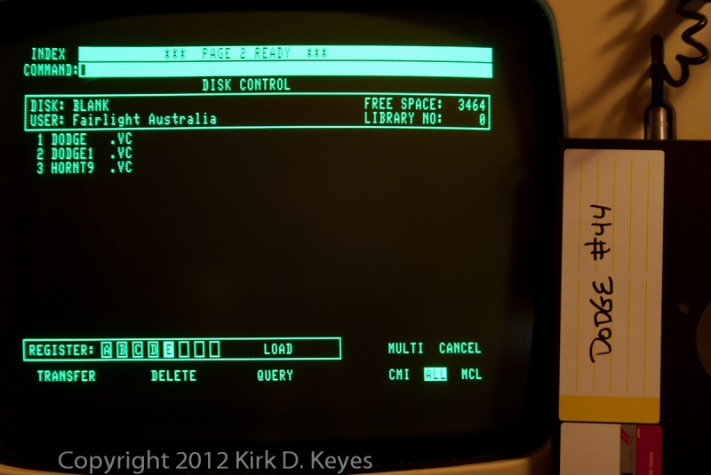 DISK LABEL: Dodge #44, DISK: (Blank), USER: Fairlight Australia