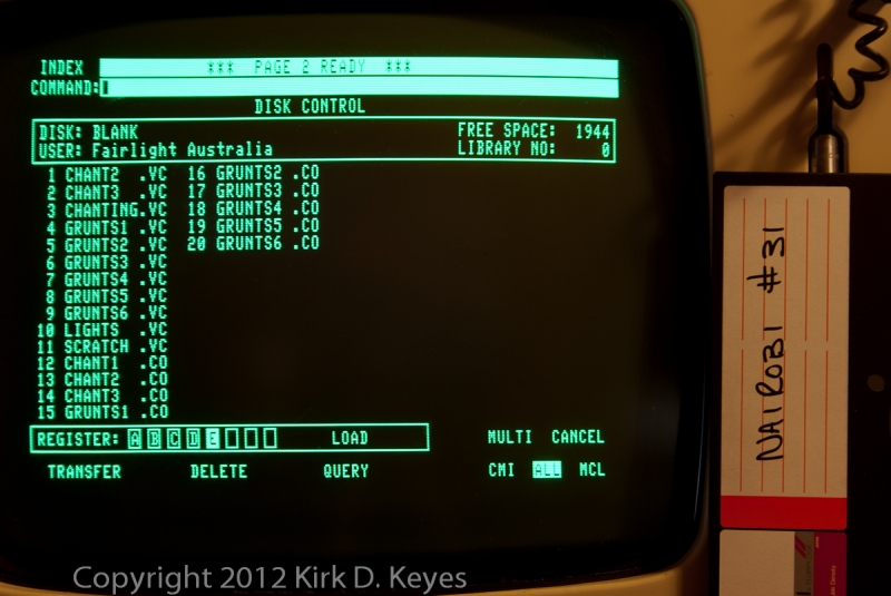 DISK LABEL: Nairobi #31, DISK: (Blank), USER: Fairlight Australia